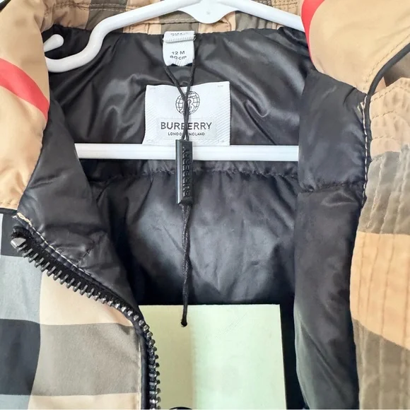 Burberry Kids' Check Puffer Jacket - Picture 7 of 13